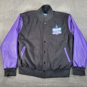 Varsity All Star Cheersport National Champion Jacket Women XL Black Purple Logo